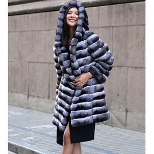 Women's Fur Faux Fur Womens fur coat winter warm mink coat casual mid-length thick hooded trench coat z240530