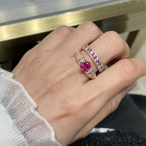 High Quality Gemstone Ring Designer Womens Wedding Ring Exquisite Pink Diamond Jewelrys For Women Luxury Gold Ring