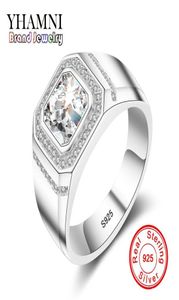 Yhamni Fashion 925 Sterling Silver Ring 1 Carat 6mm CZ Diamond for Men Wedding PartyギフトファインジュエリーMJZ0347317561