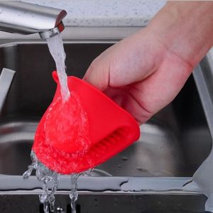 1Pair Dishwashing Cleaning Gloves Magic Silicone Rubber Dish Tvätthandske för hushållskrubber Kök Ren verktyg