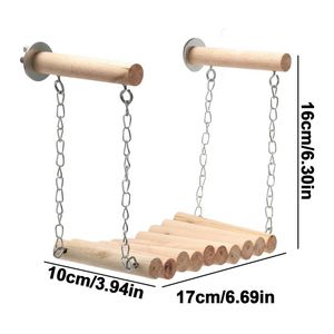 Parrot Perch Swing Natural Wood Bird Perches for Conures Swings for Small Birds Play Stand Bird Toys Cage Accessories