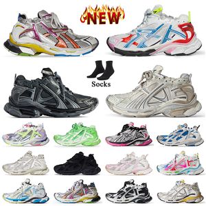 Balencaigas Track Runners 7 Shoes Sapatos femininos e masculinos Leather Free White Black Platform Sneakers Graffiti Deconstruction Tracks Trainers Runner 7.0