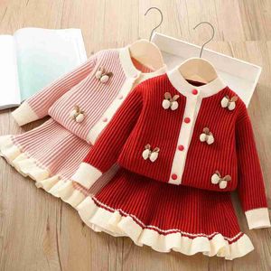 2024 New Girls Fashionable Dress Korean Version Cute Red First Year Dress Christmas Party Clothes 2-8 Year Old Autumn ClothesM240722