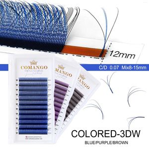 False Eyelashes CoMango Colored Volume 3D W For Extension Blue Purple Colorful Super Soft Fluffy Fake Lashes Eyelash Extensio