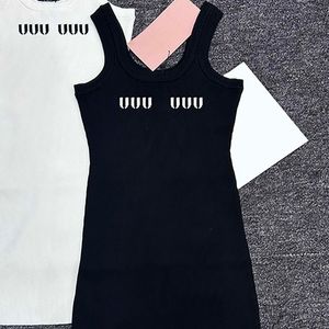 Carta feminina vestido de malha sexy sem mangas vestidos elegantes verão primavera luxo designer malhas vestidos