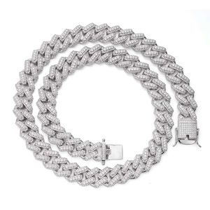 Best Sell Hip Hop 13 mm lodowany Diamond 5A Cyrron White Gold Set Set Sier Miami Cuban Chains for Men