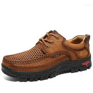 Casual Shoes äkta läder män England trend manliga skor set fot mäns utomhus man lägenheter arbete stor storlek48