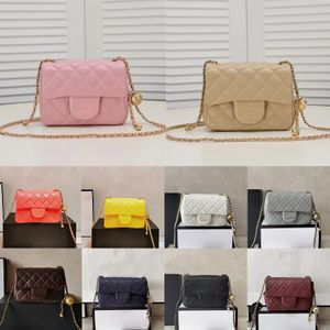 Mulheres Mini Flap Bag Designer De Luxo Corrente Ajustável Bola De Metal Bolsa De Ombro Pele De Cordeiro Multi Color Crossbody Bag Casual Shopping Sport Underarm Bag Alta Qualidade