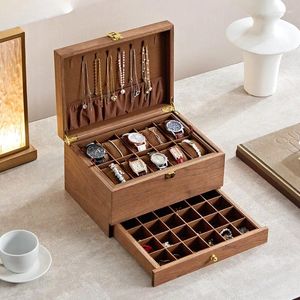 Watch Boxes Luxury Wooden Case Display Box With Drawer Organizer Storage Shockproof Valentine Surprises Gift Home