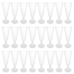 Disposable Cups Straws 40pcs 150ml Transparent Champagne Wine Beverage Goblets Bar Party Cocktail Clear Drinks Goblet