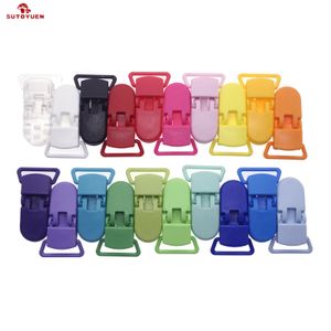 Sutoyuen 100st D Shape Kam Plastic Baby Pacifier Clips Plastic Soother Dummy Chain Holder Clips CLAMP FÖR 20 mm band 240326