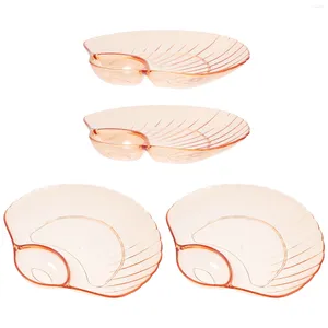 Cups Saucers 4 Pcs Plastic Plates Snack Tray Dried Fruit Dish Storage Fruits Dessert Salad