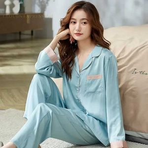 Sexy Pyjamas Frühling Sommer Damen Kunstseide Polyester Pyjama Sets Sexy Homewear Womens Casual Luxus Pyjamas Dünne Pyjamas Weibliche Nachtwäsche PJ 240330