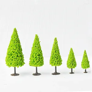Decorative Flowers 5Pcs Miniature Small Tree Landscape Model Simulation Ring Art Scene Architecture Sand Table Wire Tower Pine