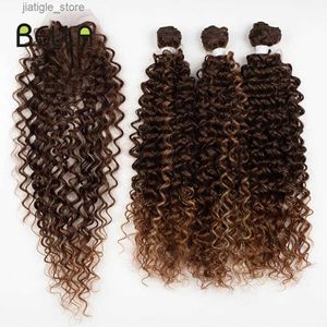 Syntetyczne peruki Bella Wave Wave Włosy Włosy Syntetyczne Włosy 36 cali Blondynowe pakiety z zamknięciem 7 szt./Pakiet Tissage dla kobiet Y240401