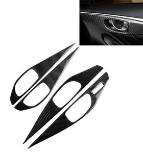 Adesivo decorativo per pannello maniglia interna per porta in fibra di carbonio da 4 pezzi per Infiniti Q50 Left Drive2365837