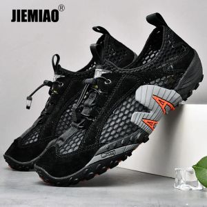 Sapatos jiemiao verão de couro genuíno homem de caminhada tênis turísticos tênis tênis tênis de escalada