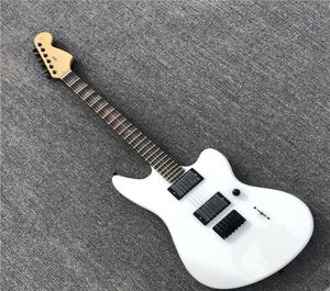 Custom Shop Jim Root Signature White Jazzmaster Электрогитара Накладка на гриф из палисандра без инкрустации Большая головка грифа Черная фурнитура5356000