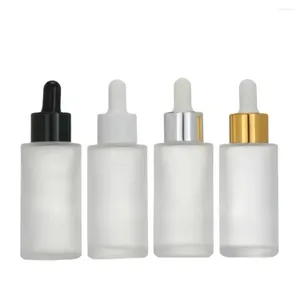 Storage Bottles Wholesale Round Glass Essential Oil Dropper With Pipette Empty Refillable Perfume For Traveling