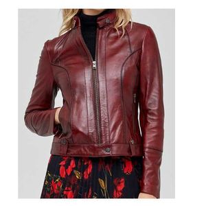 Senaste design Anpassad högkvalitativ kvinnor Stylish Leather Jacket i olika färger tillgängligt billigt pris