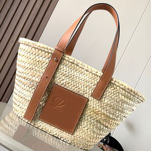 Straw Designer Bag Hand Woven Beach Bag Summer Tote Bag Vegetable Basket Large Capacity Handbag Luxury Bag Top Quality Palm Leaves Shoulder Bag Travel Shopping Bag