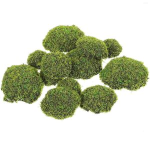 Dekoratif Çiçekler 12 PC taklit Mossy Dekor Ev Yanlış Taş Yapay Süs Bonsai Faux Micro