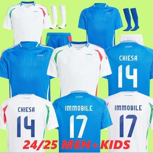 24 25 Itália Futebol Jerseys Italiano 2024 Euro Cup National Team Italys Retro Baggio Italia Jersey Verratti Bonucci Jorginho Camisa de Futebol Barella Maldini Kids Kit