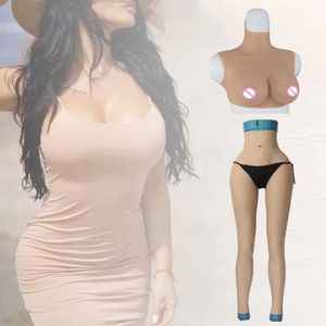 Göğüs Yastığı Sissy Crossdresser Silikon Göğüs Formları Gerçekçi Sahte Vajina Bodysuits ile Kırmıkma Kalçaları Kalçalar Artırıcı Pantolon Drag Queen Cospaly 240330