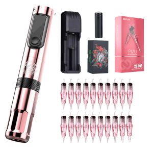 Machine Dragonhawk Substituível Wireless Battery Pen X4 Tattoo Hine Kit Professional com agulhas de cartucho Maquiagem permanente