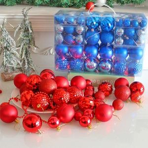 クリスマスの装飾カラフルなボール100pcs/Box Tree Baubles Box Package Decoration Hange