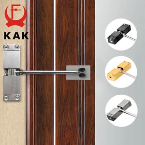 KAK Stainless Steel Automatic Door Closer Adjustable Speed Closing Device 40KG Black Gold Furniture Hardware 240322