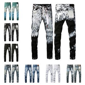 Burple Brand Jeans Trend Trend Black Rip Rip Bike Slim Fit Potorduction Sweatpants Designer Men Purple Jeans Jean's Mens Fashion's 28-40