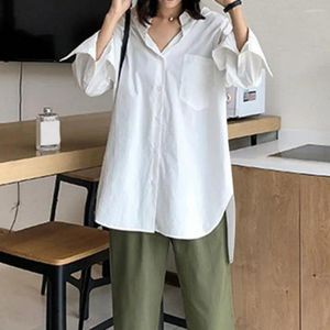 Women's Blouses Women Long-sleeved Shirt Chic Versatile Single-breasted Back Buttoned Soft For Commuting Work Style Fall