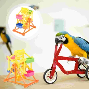 Inne zaopatrzenie ptaków Parrot zabawki Szkolenie zabawki Pet Placking do żucia Dekoracja domu duża klatka żerowanie wiatraka ferris