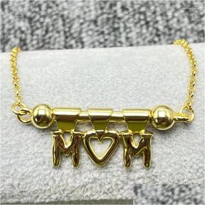 Ketten 2023 Mode De50 Plattierung 925 DIY -Anhänger Alphabet Spleiß Halskette Frauen Geburtstag Romantischer Geschenk Drop Lieferung Schmuck NE DHQXH