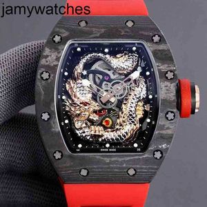 Luxury Richardmill Wristwatch Watch Business Leisure RMS57-03 hela automatiska mekaniska kolfiberband män