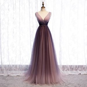 Abendkleid Sexy Tiefer V-Ausschnitt Ärmellos Schnürung ALine Bodenlang Rückenfrei Schlicht Elegant Party Formelles Kleid Frau B295 240401