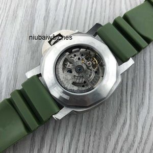 Luksusowy zegarek Designer Top Ruch Automatyczne mechaniczne szkło wzmocnionego minerałów oryginalny pasek na strzępek 47 mm Trnx