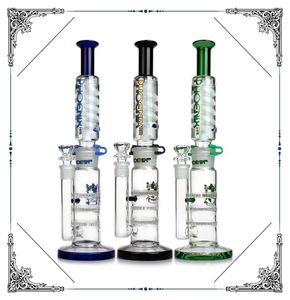 PhoenixStar Glass Hookahs prosta bong gliceryna zble cewka rurka wodna potrójna plaster miodu perc gabid szklany szklany rury 9629941