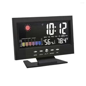 Tischuhren Intelligente Digitaluhr Wetterstation Anzeige Alarm Temperatur Luftfeuchtigkeit Funktion Kalender Meter Wireless Thermom V4Q2