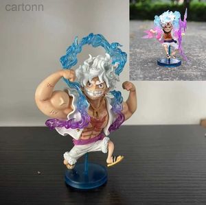 Anime manga 2 style10 cm mini one bit strid yz luffy redskap 5 action figur nika staty figurmodell dollsamling leksak gåva barn 240401