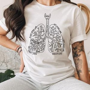 Camiseta feminina estética dos pulmões anatomia camiseta engraçado anatômico gráfico camiseta atrevida feminina pneumologia enfermagem camisetas