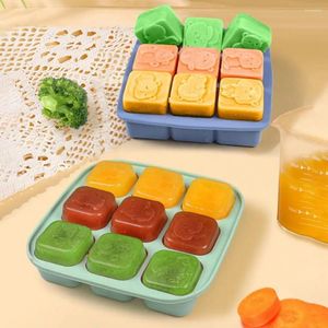 Baking Moulds Flexible Silicone Ice Mold Cartoon Bear Tray Reusable Leakproof Cake For Fridge 9 Compartments Food