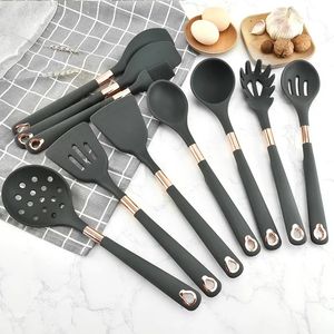 2024 Kitchen Cookware Silicone Kitchenware Non-stick Cookware Cooking Tool Spatula Ladle Egg Beaters Shovel Spoon Soup Utensils Set - for -