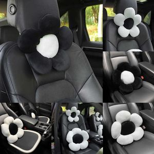 Creative Flower Shape Auto Cushion Car Waist Pillow Female Soft Plush Car Seat Cushion Lumbar Support Rest Auto Interior Ornaments For Women