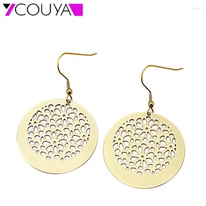 Dangle Earrings Top Sale Party Chrsitmas Jewelry Fashion Round Drop Gold Color Austrian Shiny Women Dangles Bijou