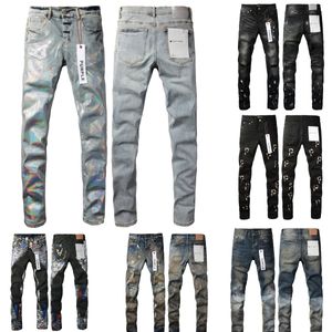 Calça jeans de jeans masculinos roxos calças jeans europeias