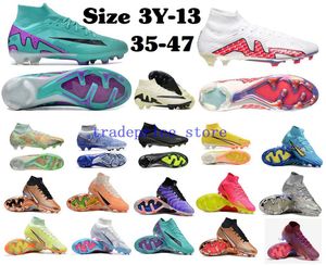 Mens Soccer Shoes Kids Cleats Crampons Mercurial Football Boots Cleat turf 7 Elite 9 r9 V 4 8 15 XXV IX FG American Foot Ball Boot Enfant Youth Boys Girls Size 3Y-13 35-47