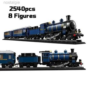 Blocks Pomysły Orient Express Train Builds MOC 21344 Luksusowe lokomotywa podróży Model Cegły Zabawki dla dzieci Prezent Bożego Narodzenia 240401