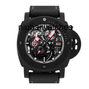 Watch Designer Mens Submersible Auto 47mm Carbotech Strap Date Pam 1240 Luxury Full Stainless Steel Waterfoof Wristwatches高品質